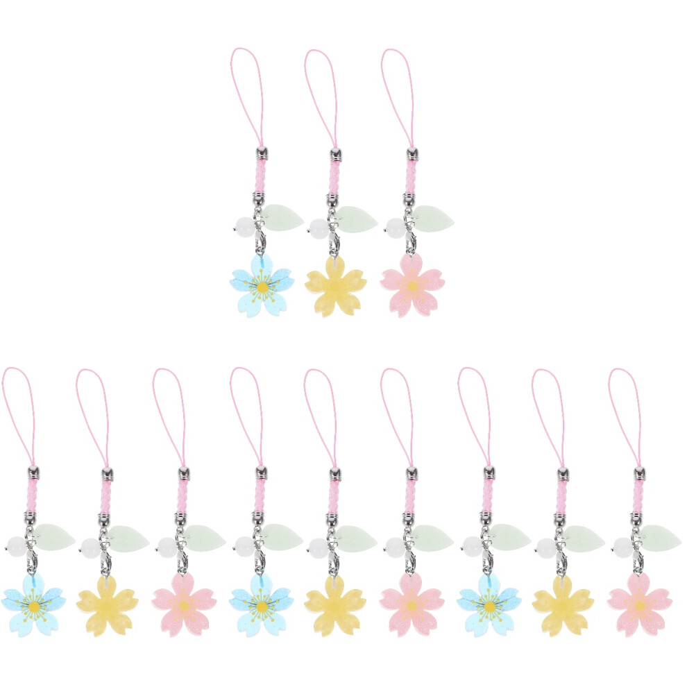 12Pcs Multi-Use Resin Phone Strap Charm Cherry Blossom Design Assorted 3713122750780