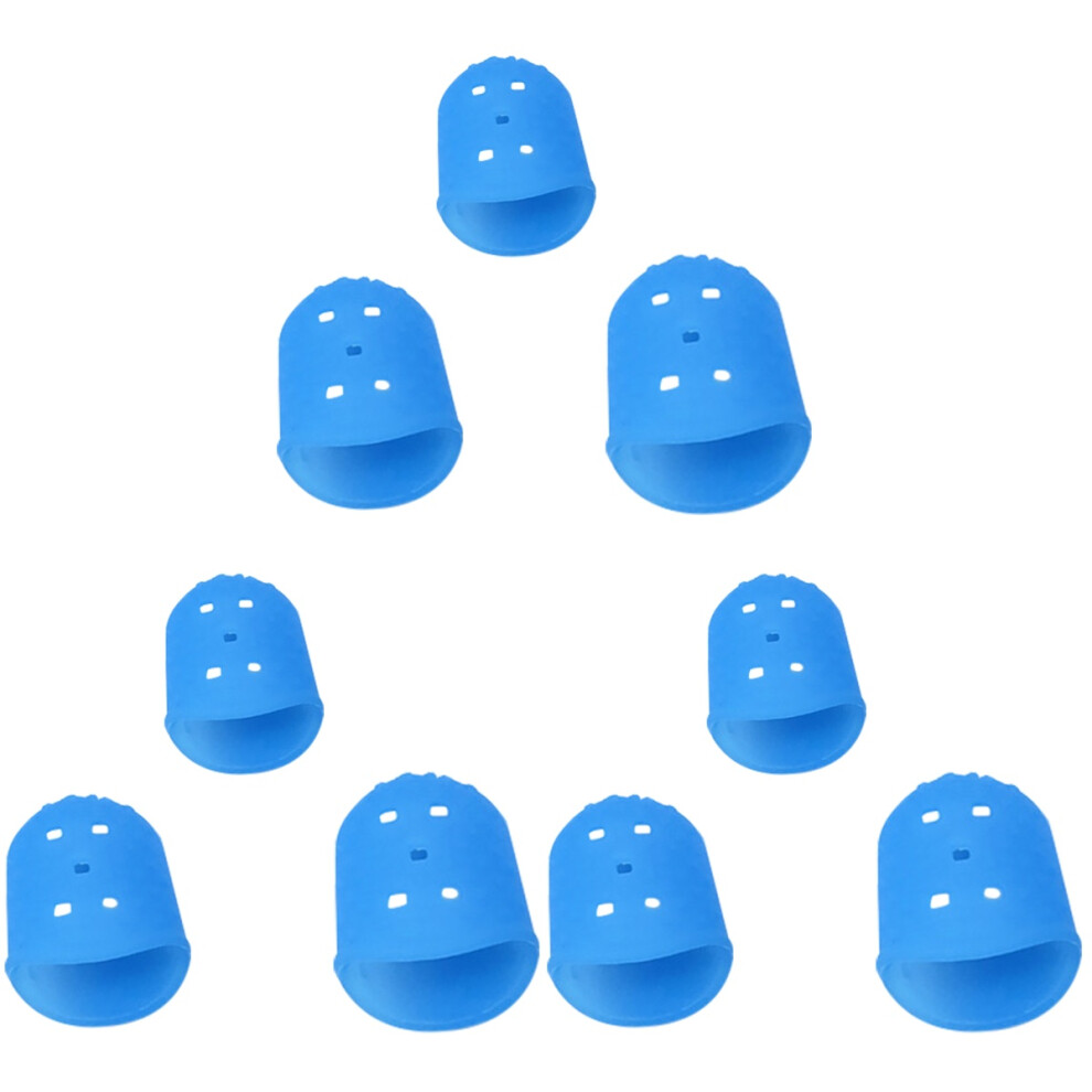 Vaguelly 27Pcs Flexible Blue Finger Guard For Guitar Playing And Paper Handling