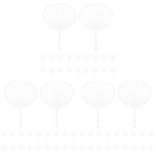 60Pcs DIY White Plastic Fan Frame for Chinese Style Handheld Fans