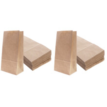 200Pcs Practical Yellow Kraft Paper Takeaway Packing Bags for Food Use