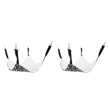2Pcs Black Cat Den Hanging Hammock Double-Sided Plush Sleeping Bed