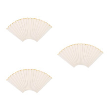 3Pcs Portable White Calligraphy Fans Made of Xuan Rice Paper