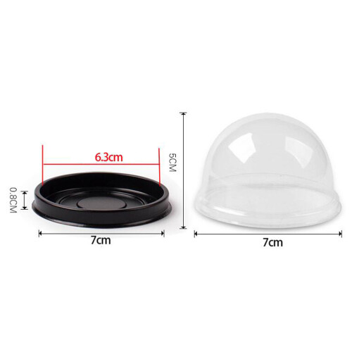 200Pcs Food Grade Pet Cake Dome Boxes Clear Mooncake Cupcake Holders 2
