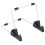 2St Aluminium Tablet Bracket Zwart Lazy Mount Desktop Houder 2