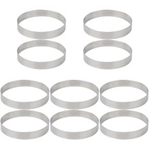 10Pcs Grey Metal Pizza Saucing Rings Wear-Resistant Kitchen Molds