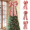 Double Layer Linen Bow for Xmas Tree Decorations, Khaki, 54x25.5cm 5