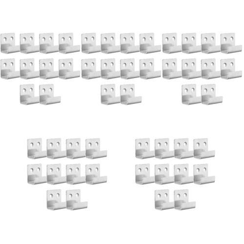 50Pcs Multipurpose Silver Mirror Holders Sturdy Wall Mounting Brackets 2