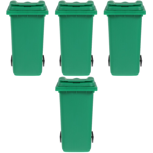 8Pcs Compact Green Trash Can Multi-Functional PP Tabletop Waste Bin 2