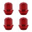 4Pcs Red Solid Reinforced Alloy Steel Car Lug Nut Covers 6