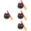 4Sets Black ABS Office Decompression Cartoon Tone Block Instrument 7