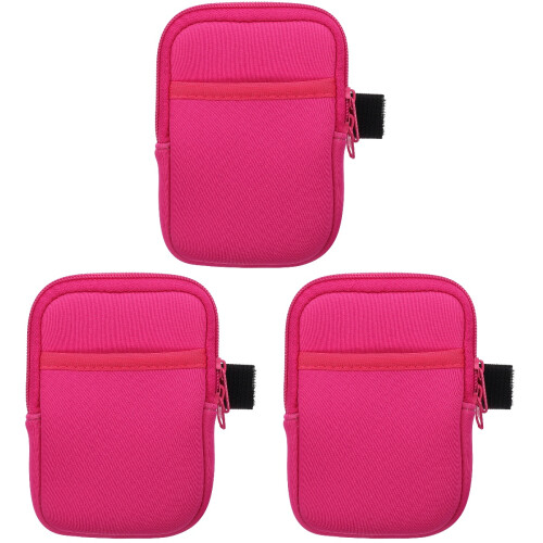 3Pièces Néoprène Rosé Pour Bouteille, Pochette Zippée