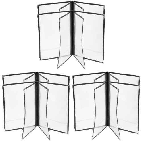 6St PVC Menuholder Transparant Stevig En Ruimtebesparend