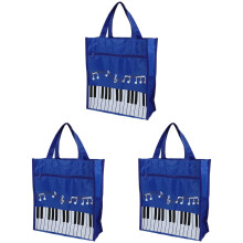 3Pcs Blue Music Bags Large Capacity Storage Bag with Handle