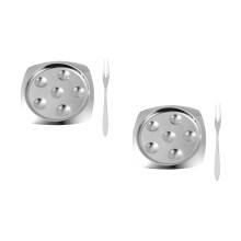 2Sets Slakken Serveerschaal Rvs Voor Oven En Serveren Zilver