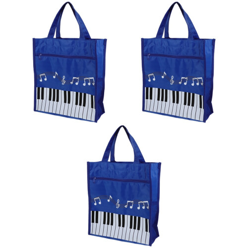 3Pcs Blue Music Bags Large Capacity Storage Bag with Handle 1