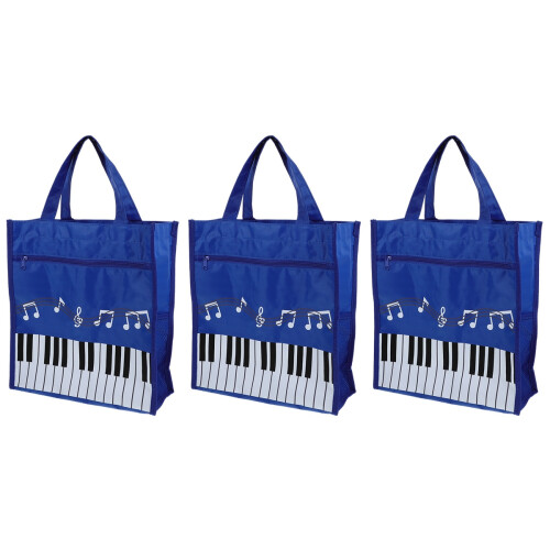 3Pcs Blue Music Bags Large Capacity Storage Bag with Handle 2