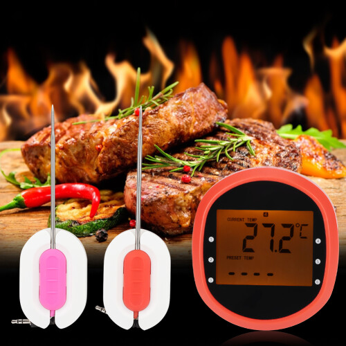 Rechargeable Meat Thermometer With Bluetooth Wireless Grill Thermometer, Smart App Control Digital Meat Thermometer Long Range Connectivity, Multi 1