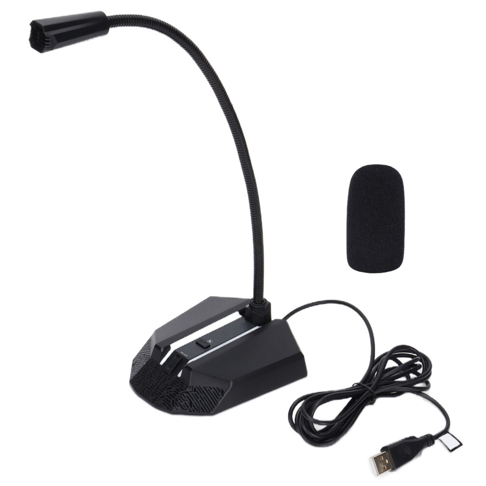 Computer Usb Microphone With Flexible Neck Led Indicator Mute Switch Excellent Sound Clarity Background Noise Blocking Suitable For Conference Calls 9479868903449