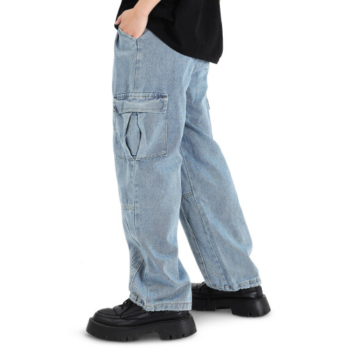 2Pièces Jeans Amples Coton Volumineuses Coupe Droite 1