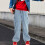 2Pièces Jeans Amples Coton Volumineuses Coupe Droite 10