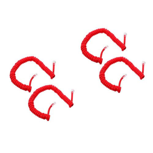 4Pièces Câbles Téléphone Spirales Rouges Ajustables Et Fiables