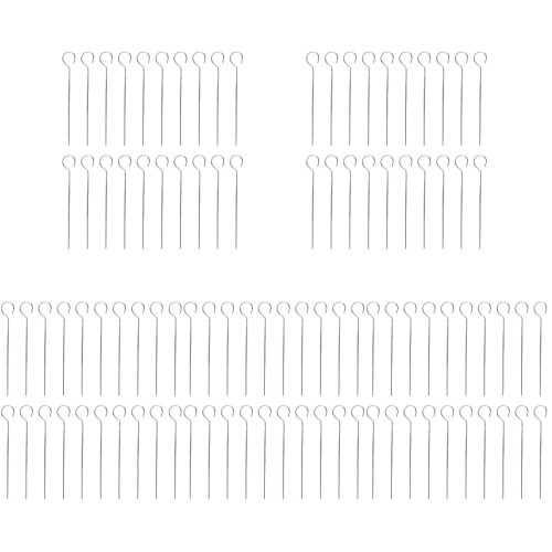100Pièces Accessoires Barbecue Brochettes Solides Couleur Argent