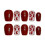 (M) Flash Cat Eye Wine Red Fake Nails - Easy Apply 6