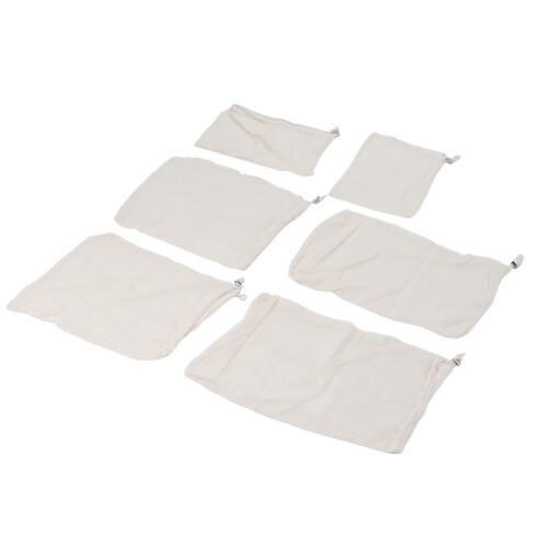 6PCS Reusable Mesh Fruit Storage Bags with Drawstring, Multiple Sizes