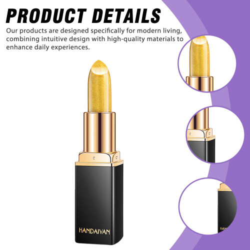 (01) Color-Changing Pearlescent Lipstick, Long-Lasting Balm 1