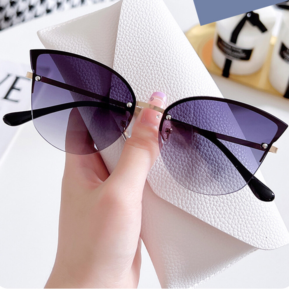 Dachuang Beauty (The Double Ash) Trendy Butterfly Metal Sunglasses Uv Protection For Women