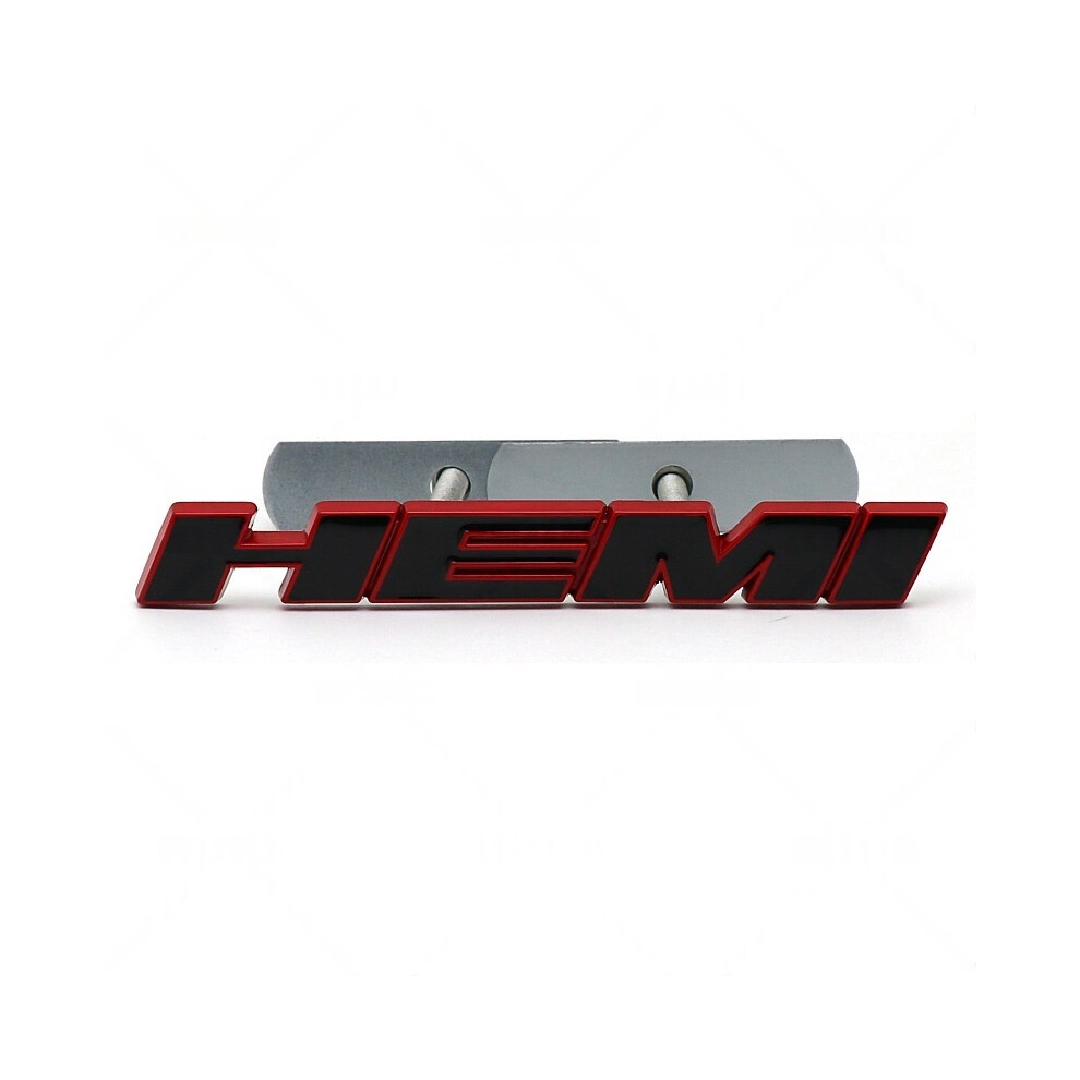 ( With Edge) Hemi Grille Emblem 123*16Mm Zinc Alloy Car Badge Decoration Black/Red 4069369401947