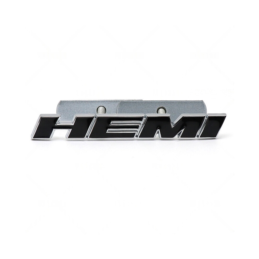 ( With Edge) Hemi Grille Emblem 123*16Mm Zinc Alloy Car Badge Decoration Black/Silver 4069369401923