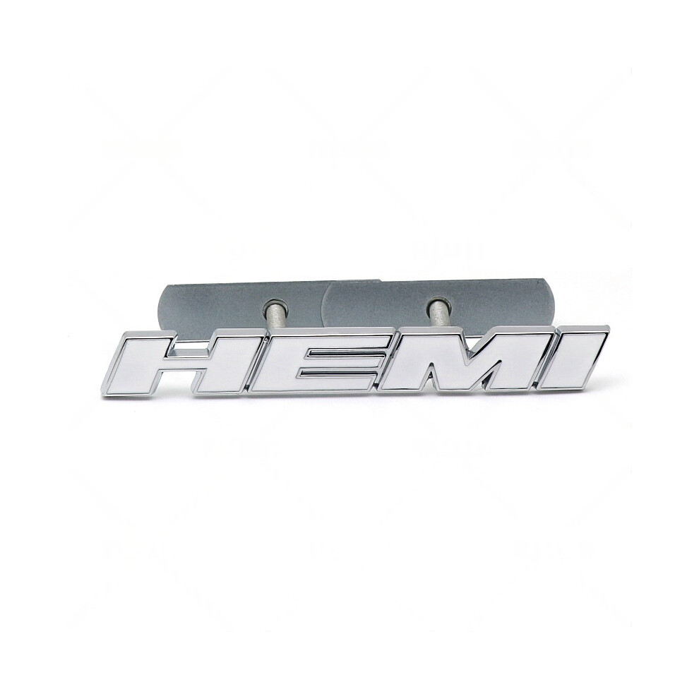 ( With Edge) Hemi Grille Emblem 123*16Mm Zinc Alloy Car Badge Decoration White/Silver 4069369401909