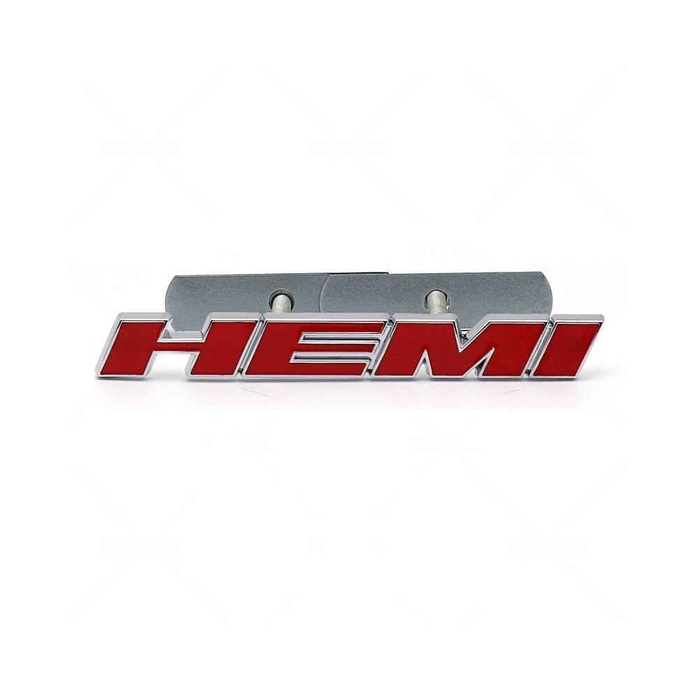 ( With Edge) Hemi Grille Emblem 123*16Mm Zinc Alloy Car Badge Decoration Red/Silver 4069369401916