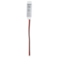 Mini RGBW LED-dimmer, versterker, controller, platte LED-stripcontroller met 3 toetsen voor instelbare kleur, helderheid en snelheid.