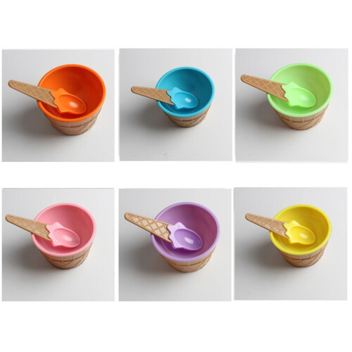 2Pièces Bol À Glace Coloré Vert Robuste Pour Enfants 2