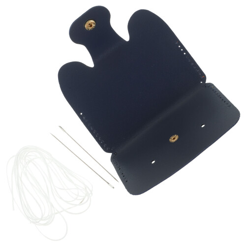 2Sets PU DIY Bag Knitting Kit Dark Blue Alloy Purse Making Set 2