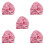 5St Satijnen Kinderbadmuts Roze Elastisch Comfort Dubbellaags 5