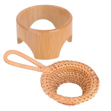 Beautiful Rattan Tea Filter Eco Friendly Bamboo Tea Infuser Fine Mesh Non Toxic Tea Accessory Enhancing Flavor With Hand-Knitted Design (Queen Cell
