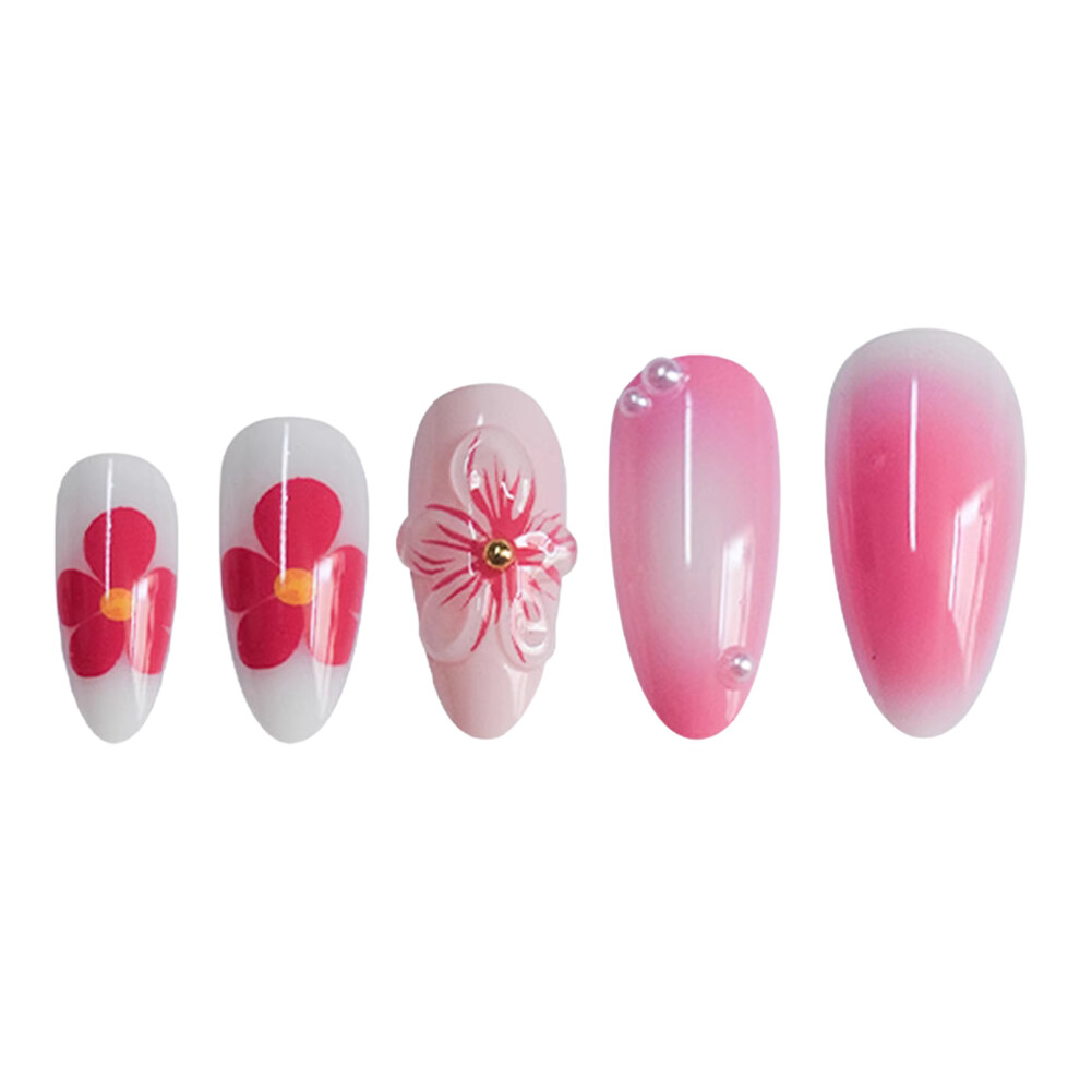 Reach-Tools 3D Pink Almond Fake Nails - Durable & Comfortable