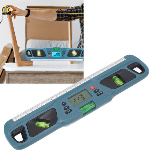 Digitaler Neigungsmessgerät mit LCD-Display, Cyan, ABS, 2x AAA-Batterien