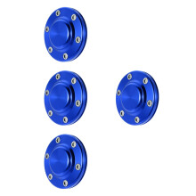 4Pcs Durable Aluminum Wheel Center Caps Blue Car Hub Cap Decoration