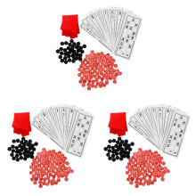 3Sets Household Set Red Paper Sheets and Wood Chess