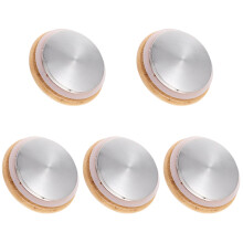 5Pcs Beige Bamboo Stainless Steel Water Pitcher Lids Cover