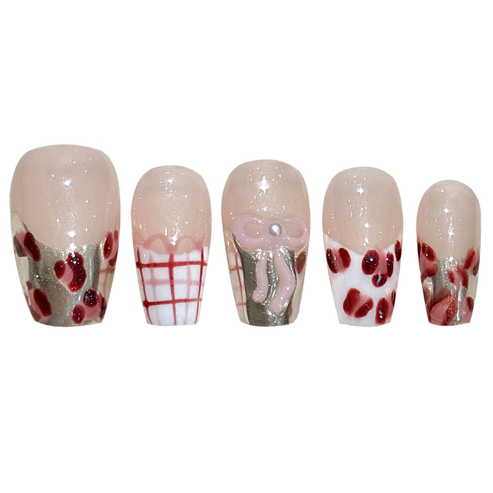 Dachuang Beauty (S) Glossy Nude French Tip Fake Nails For Women