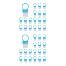 200Pcs Compact Blue Nail Dust Remover Brushes for Home and Travel Use