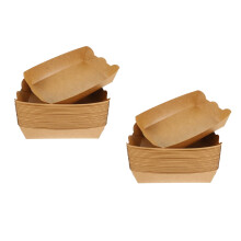 200Pcs Light Brown Paper Food Boxes Microwavable Frying Food Holders