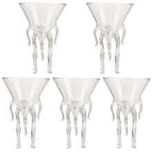 5Pcs Glass Wine Cups Reusable Goblets for Cocktail and Wine