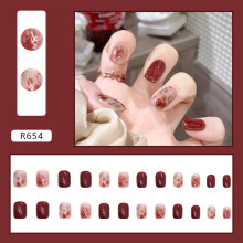 (Standard) Faux Ongles Rose Or, Durables Sans Vernis