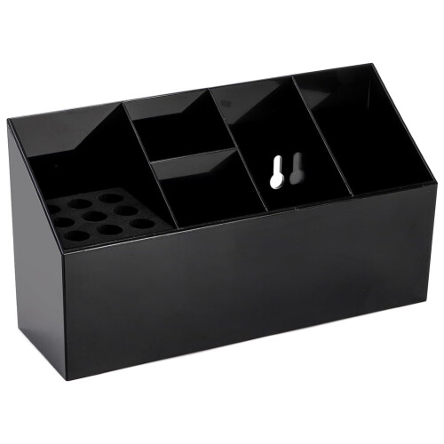 (Black) Salon Scissors Organizer with Multiple Compartments 1
